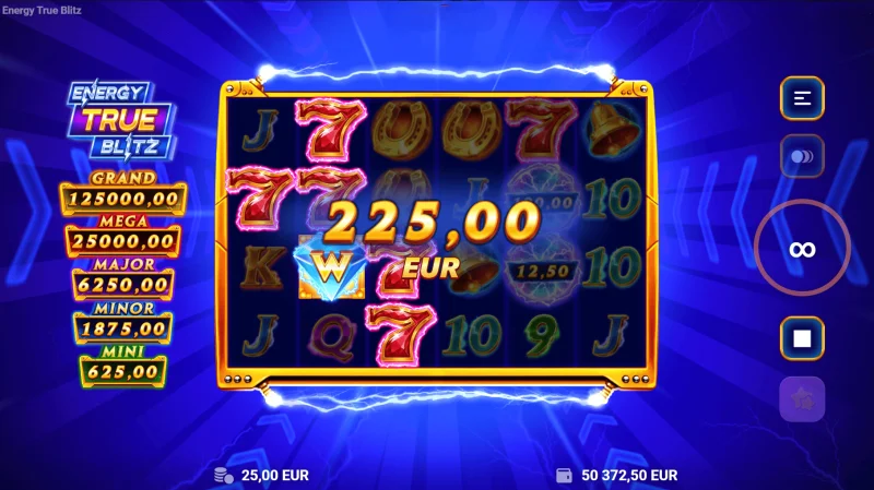 Energy True Blitz - win on collected Cash symbols